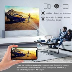 img 2 attached to 📽️ Фангор 1080P HD WiFi Bluetooth проектор с треногой - Самый ультра-портативный домашний кинотеатральный видео-проектор для HDMI, VGA, USB, ноутбука, iOS и Android смартфонов.