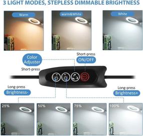 img 2 attached to 🔍 Lancosc Magnifying Desk Lamp: 5X Real Glass Lens, 3 Color Modes, Adjustable Arm - Perfect for Crafts, Reading, Close Work