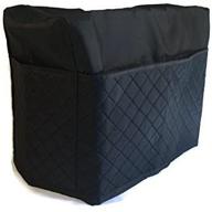 🧵 deluxe quilted fabric sewing machine cover, black - fits singer, brother &amp; most standard machines - protective dust case bag with storage pockets for needles &amp; accessories - everything mary logo