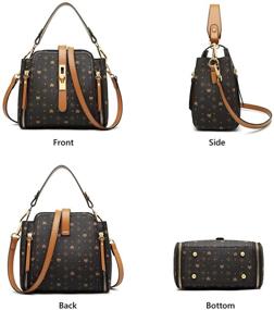 img 1 attached to 👜 Stylish PVC Faux Leather Satchel Handbags: Monogram Crossbody Bags for Women