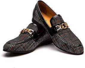 img 4 attached to 👞 Vintage Leather Men's Smoking Slipper Shoes, Loafers & Slip-Ons by MEIJIANA - A Perfect Blend of Style and Comfort