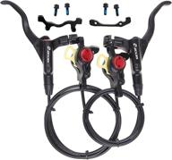 🚵 bucklos mountain bike hydraulic disc brakes, aluminum alloy right front and left rear brake levers, compatible with pm adapter and 53.1-inch rear cable logo