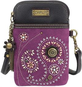 img 4 attached to 👜 Chala Group Purple Paisley Cellphone Crossbody Handbag: Dazzling Design, Convenient Size