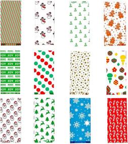 img 2 attached to 🎁 144-Piece Christmas Cellophane Goody Bags: Assorted Holiday Treats, Party Favors & Candy Bags