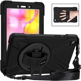 img 4 attached to 📱 BATYUE Samsung Galaxy Tab A 8.0 Case - Shockproof Rugged Case with Hand Strap, Carrying Shoulder Strap & Kickstand for Galaxy SM-T290 SM-T295 SM-T297 (Black)