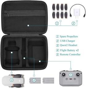 img 3 attached to Durable Waterproof Carrying Case for DJI Mini 2 Drone and Accessories - Secure Storage Bag for Travel