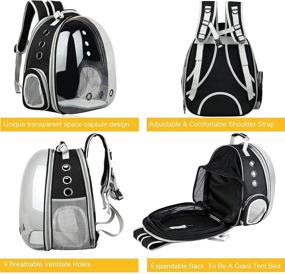 img 3 attached to 🐱 JAYSIMXIN Expandable Cat Backpack Carrier: Foldable, Breathable, and Transparent Bubble Bag for Traveling, Hiking, and Outdoor Use