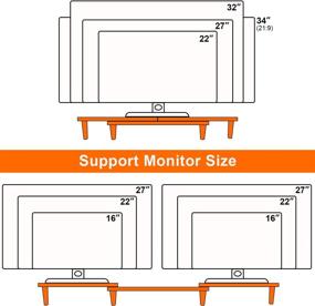 img 1 attached to 🖥️ Pezin & Hulin Bamboo Dual Monitor Stand Riser for Desk Organizer with Adjustable Length and Angle - Multi-Screen Stand Solution for Office Wood Desktop Storage of Computers, Laptops, PCs, Printers, and Notebooks