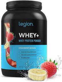 img 4 attached to 🍌 Легион Whey+ Клубника Банан: Протеиновый порошок на основе сывороточного изолята кормленых травой коров - Низкое содержание углеводов, низкокалорийный, без ГМО, без лактозы - Без глютена, без сахара - 30 порций