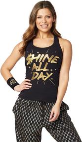 img 4 attached to 💃 Fitness Dance Workout Racerback Tank Tops with Zumba Graphic Prints