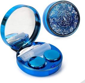 img 4 attached to 😍 Colorful Sparkling Contact Lens Case - Cute Portable Kit with Mirror & Remover Tool, Soak Storage Container for Travel & Home