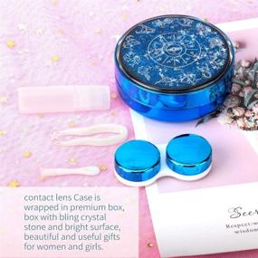 img 1 attached to 😍 Colorful Sparkling Contact Lens Case - Cute Portable Kit with Mirror & Remover Tool, Soak Storage Container for Travel & Home