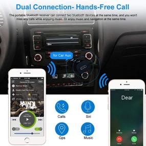 img 2 attached to 🎧 KINDRM Bluetooth 5.0 Receiver: Портативный беспроводной стерео адаптер для автомобильных/домашних систем с функцией громкой связи, поддержкой TF-карты.