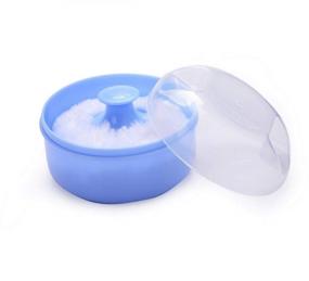 img 3 attached to Colorsheng Pack of 2 Baby Body Cosmetic Powder Puff Sponge Box Case Container (Blue/Pink): Ideal for Gentle Baby Skincare