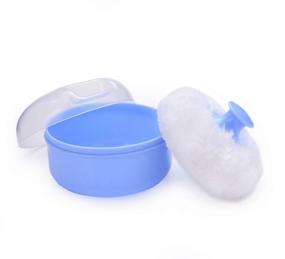 img 1 attached to Colorsheng Pack of 2 Baby Body Cosmetic Powder Puff Sponge Box Case Container (Blue/Pink): Ideal for Gentle Baby Skincare