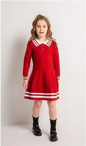 img 3 attached to Стильные полосатые униформенные платья для девочек от бренда SMILING PINKER Clothing