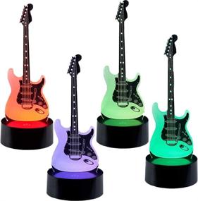 img 3 attached to Electric Guitar 3D Night Light - Modern Illusion LED Lamp with 7 Color Changing, USB Touch Sensor - Perfect Children's Gift