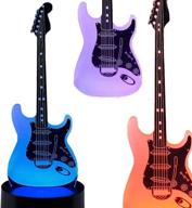 electric guitar 3d night light - modern illusion led lamp with 7 color changing, usb touch sensor - perfect children's gift логотип