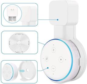 img 3 attached to 🔌 Sintron Wall Mount White for Echo Dot: Smart Home Outlet Stand with Wire-Free Design, Space Saving Solution
