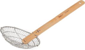 img 4 attached to 🕷️ Helen Chen's Asian Kitchen Stainless Steel Spider Strainer with Natural Bamboo Handle - 5-Inch Basket