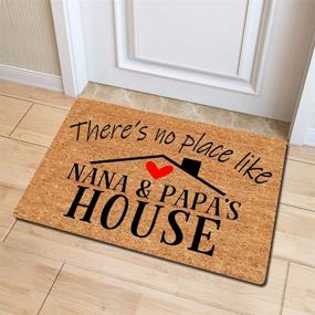 img 3 attached to 🏠 Julia Funny Welcome Mats Rubber Doormat - There's No Place Like Nana&Papa's House - Nana's House Mat (23.7 in X 15.6 in) - Fabric Top with Anti-Slip Backing - Indoor Entrance Way Mats