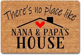 img 4 attached to 🏠 Julia Funny Welcome Mats Rubber Doormat - There's No Place Like Nana&Papa's House - Nana's House Mat (23.7 in X 15.6 in) - Fabric Top with Anti-Slip Backing - Indoor Entrance Way Mats