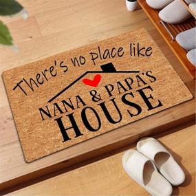 img 1 attached to 🏠 Julia Funny Welcome Mats Rubber Doormat - There's No Place Like Nana&Papa's House - Nana's House Mat (23.7 in X 15.6 in) - Fabric Top with Anti-Slip Backing - Indoor Entrance Way Mats