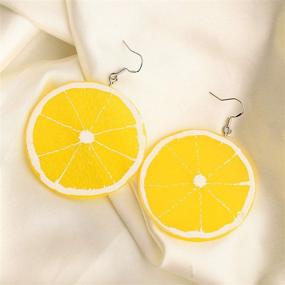 img 2 attached to 🍋 SEIRAA Lemon Drop Earrings: Fruit Lover Gift, Acrylic Summer Jewelry for Women & Girls - Lemon Jewelry, Fashion Accessories