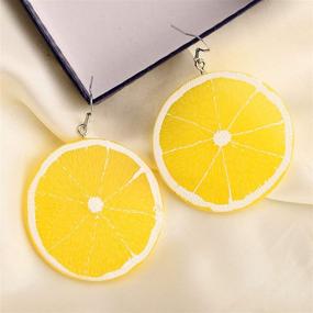 img 1 attached to 🍋 SEIRAA Lemon Drop Earrings: Fruit Lover Gift, Acrylic Summer Jewelry for Women & Girls - Lemon Jewelry, Fashion Accessories