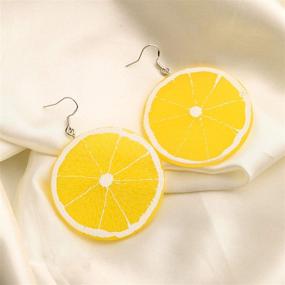 img 3 attached to 🍋 SEIRAA Lemon Drop Earrings: Fruit Lover Gift, Acrylic Summer Jewelry for Women & Girls - Lemon Jewelry, Fashion Accessories