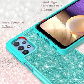 img 1 attached to ✨ Stylish Glitter UNPEY Case for Samsung Galaxy A32 5G (6.5 Inch) - Heavy Duty Protective Cover with Tempered Glass Screen Protectors - Perfect for Women and Girls (Light Mint Green) 2021