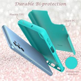 img 2 attached to ✨ Stylish Glitter UNPEY Case for Samsung Galaxy A32 5G (6.5 Inch) - Heavy Duty Protective Cover with Tempered Glass Screen Protectors - Perfect for Women and Girls (Light Mint Green) 2021