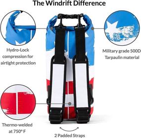 img 2 attached to 🌊 Windrift Waterproof Dry Bag: 10L Military Grade Airtight Dry Sack with 2 Padded Backpack Straps - Ideal for Beach, Floating, Rafting, Hiking, Fishing, Swimming, and More