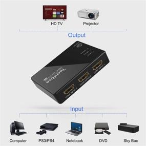 img 2 attached to 🔌 TechRise HDMI Switch Splitter, Ultra HD 3D 1080P 3x1 Port 2.0b, 4K@60Hz HDMI Audio Extractor with Pigtail Cable, High Speed HDMI Audio Converter Adapter with Remote for PS4 Xbox TV Fire Stick Player