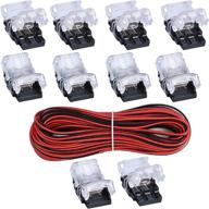 💡 supernight 2 pin led connector 10 pcs: easy strip to wire connection for 8mm led strip lights, includes ul listed 16.4ft 22 gauge extension cable logo