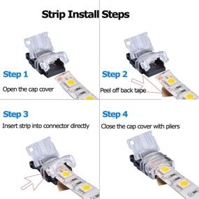 img 1 attached to 💡 SUPERNIGHT 2 Pin LED Connector 10 Pcs: Easy Strip to Wire Connection for 8mm LED Strip Lights, Includes UL Listed 16.4ft 22 Gauge Extension Cable