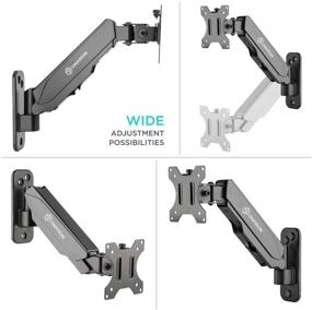 img 2 attached to 📺 ONKRON Full Motion TV Wall Mount Bracket for 13” – 32-Inch Screens with Gas Spring - Black G120