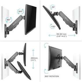 img 1 attached to 📺 ONKRON Full Motion TV Wall Mount Bracket for 13” – 32-Inch Screens with Gas Spring - Black G120