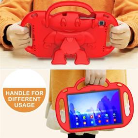 img 1 attached to MENZO Samsung Galaxy Tab A7 10.4-inch Kids Case - Shockproof Shoulder Strap Handle Stand Case for Samsung Galaxy Tab A7 10.4” (SM-T500/T505/T507), Red