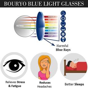 img 1 attached to Protect Your Child's Eyes with BOURYO Kids Blue Light Blocking Glasses: Soft TR90 Frames, Cute Eyewear for Boys and Girls Age 3-12