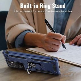 img 1 attached to Ruky Samsung Galaxy S21 Ultra 5G Case with Ring: Military Grade Shockproof Protection in Blue