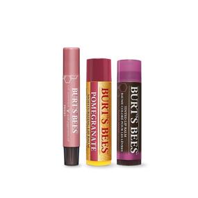 img 2 attached to 🎁 Burt's Bees Holiday Lip Care Stocking Stuffer Set: Pomegranate Lip Balm, Peony Lip Shimmer, Hibiscus Tinted Lip Balm - Mistletoe Kiss Collection