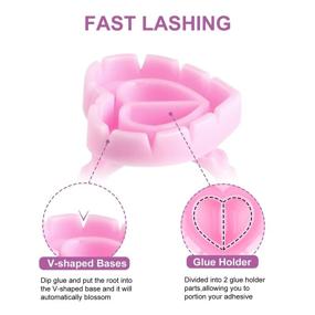 img 1 attached to Infilila Disposable Glue Rings for Lashes - 100PCS Lovely Heart Shape Cups for Lash Fans and Blossoms - Plastic Holder for Lash Glue Fanning Rings - Smart Organizer Tools for Nail Art (Pink)