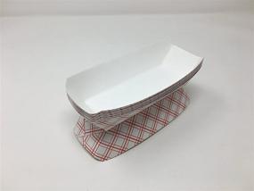 img 3 attached to 🌭 100-Pack of 7-Inch Mr. Miracle Paper Hot Dog Trays in Red White Pattern - Disposable, Recyclable, Fully Biodegradable, Made in USA