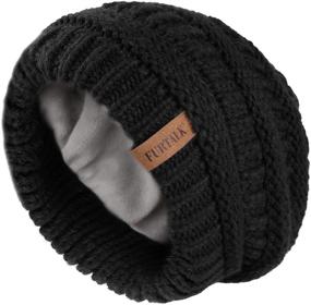 img 3 attached to 🧣 Warm and Stylish FURTALK Knit Beanie Hats - Fleece Lined Ski Skull Cap for Men and Women - Perfect Slouchy Winter Hat