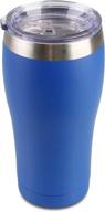 🔵 tahoe trails 20 oz tumbler with slider lid: stainless steel insulated travel mug - deep blue логотип