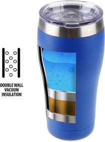 img 1 attached to 🔵 Tahoe Trails 20 oz Tumbler with Slider Lid: Stainless Steel Insulated Travel Mug - Deep Blue