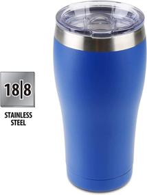 img 2 attached to 🔵 Tahoe Trails 20 oz Tumbler with Slider Lid: Stainless Steel Insulated Travel Mug - Deep Blue