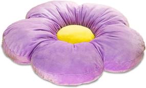img 4 attached to 🦋 Enhance Your Space with the Butterfly Craze Purple Flower Floor Pillow Seating Cushion - Ideal Room Decor for Girls, Teens, Tweens & Toddlers - Perfect Reading and Lounging Comfy Pillow for Kids - Medium 20" Diameter