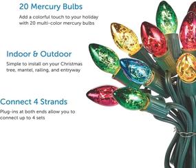 img 2 attached to 🎄 NOMA Heritage Incandescent C7 Multi-Color Mercury Christmas Lights - 20 Bulbs, 20-Foot String Light for Indoor &amp; Outdoor Use